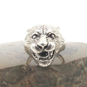 Vintage Neuer Silber Panther Ring - Sterling Silber Herrenring - Herren Silber Jaguar Ring - Raubkatze Ring - Gothic Ring - Herren 925 Katzen Ring