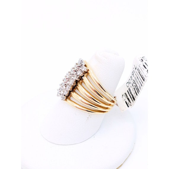 Diamond Knuckle Ring, Wide Diamond Stack Ring, 14… - image 5