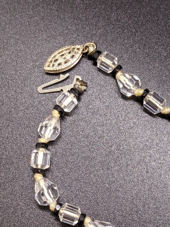 Art Deco Sterling Rock Crystal Necklace, Vintage … - image 7