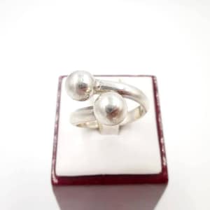 anneau de dérivation moderniste vintage Unisexe Sterling - Anneau réglable de l’anneau de déclaration réglable en argent sterling pour hommes Argent sterling Mid Century