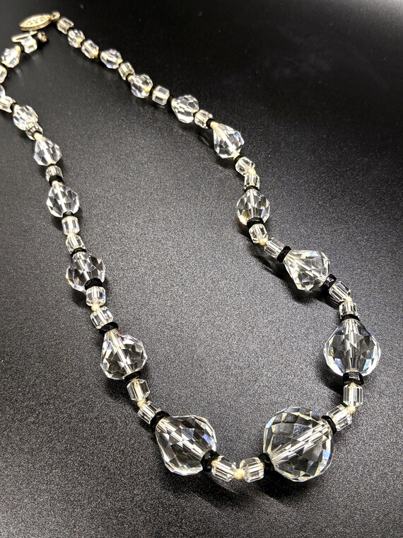 Art Deco Sterling Rock Crystal Necklace, Vintage … - image 5