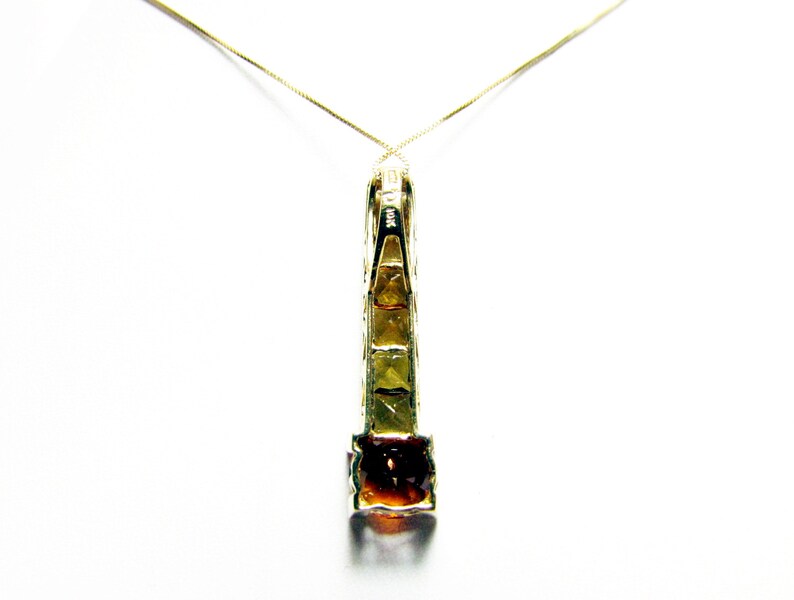 Vintage 10K Multi-Color Citrine Drop Pendant Necklace Smoky Quartz /& Palmeria Citrine Slide and Chain 10k Golden Citrine Madeira Citrine