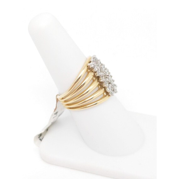 Diamond Knuckle Ring, Wide Diamond Stack Ring, 14… - image 4
