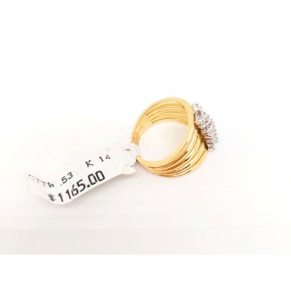 Diamond Knuckle Ring, Wide Diamond Stack Ring, 14… - image 7