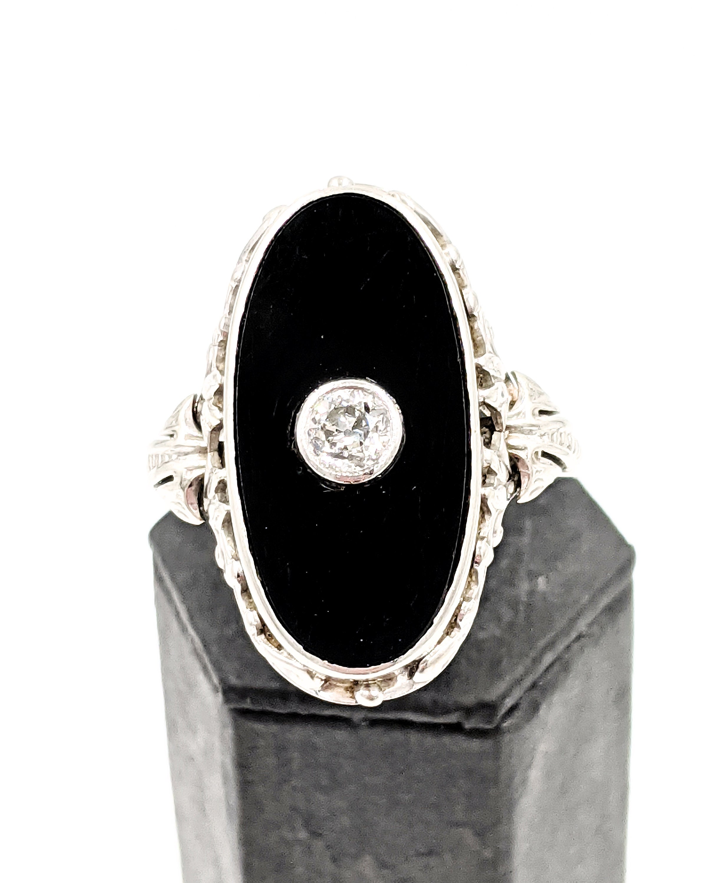 Vintage Style 1.5 CT Black Onyx Emerald Cut Cluster Engagement Wedding Ring  Set | eBay
