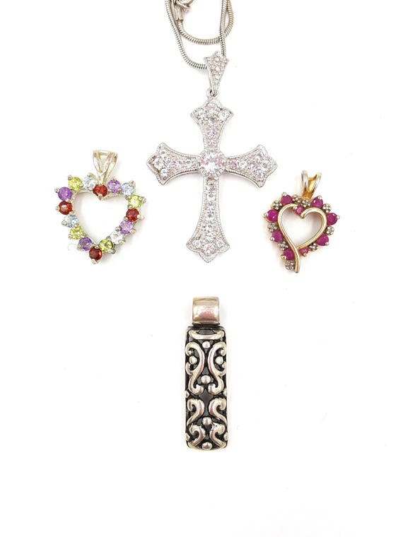 Vintage Sterling Jewelry Lot - Sterling Pendants … - image 2