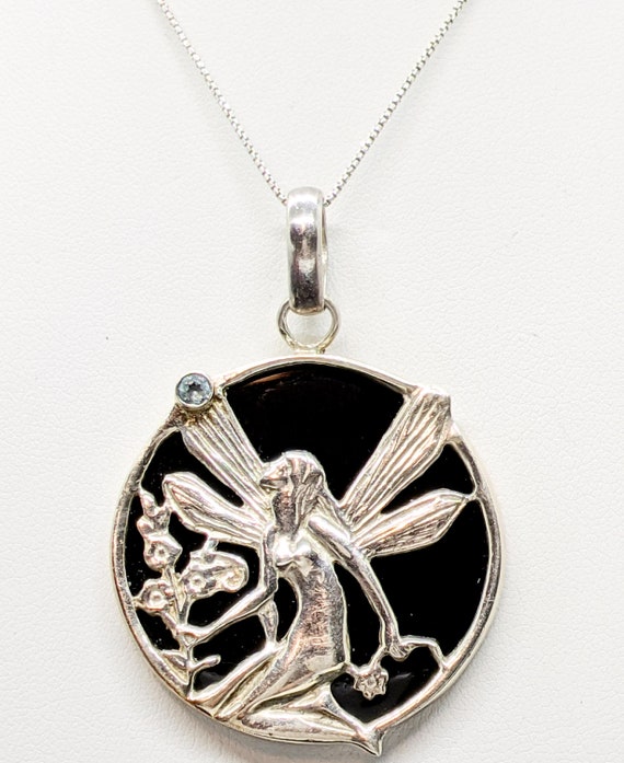 Silver Fairy Pendant Necklace, Large Fairy Necklac