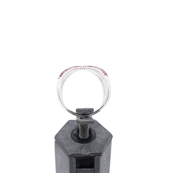 Criss Cross Sterling Silver Ring, Ruby Ring, Ruby… - image 7