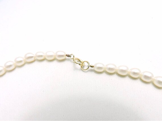 Vintage 14k Yellow Gold Pearl Drop Necklace - Lad… - image 3