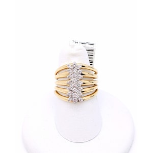 Diamond Knuckle Ring, Wide Diamond Stack Ring, 14k 5 Row .54ct Diamond Ring, Diamond Cluster Ring, Diamond Thumb Ring, April Birthstone Ring