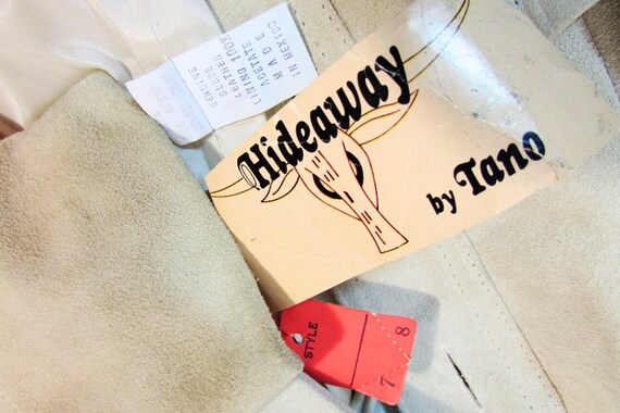 New Tan Leather Suede Fringe Jacket - NOS Ladies … - image 3