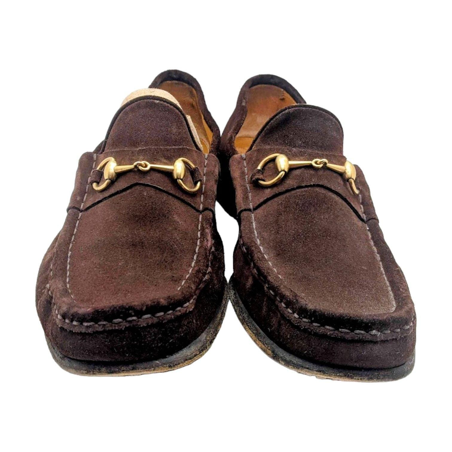 Vintage Gucci Men's Classic Horsebit Loafer 13.5 Brown Suede