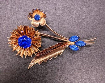Broche En Argent Fleur - Style Années 30 Vintage - Occasion