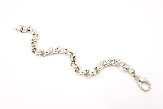 Vintage Milor Italy Sterling Silver Rolo Link Bracelet – Heavy, 8