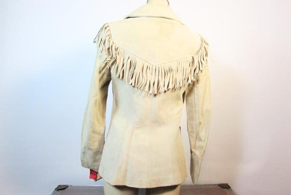 New Tan Leather Suede Fringe Jacket - NOS Ladies … - image 2