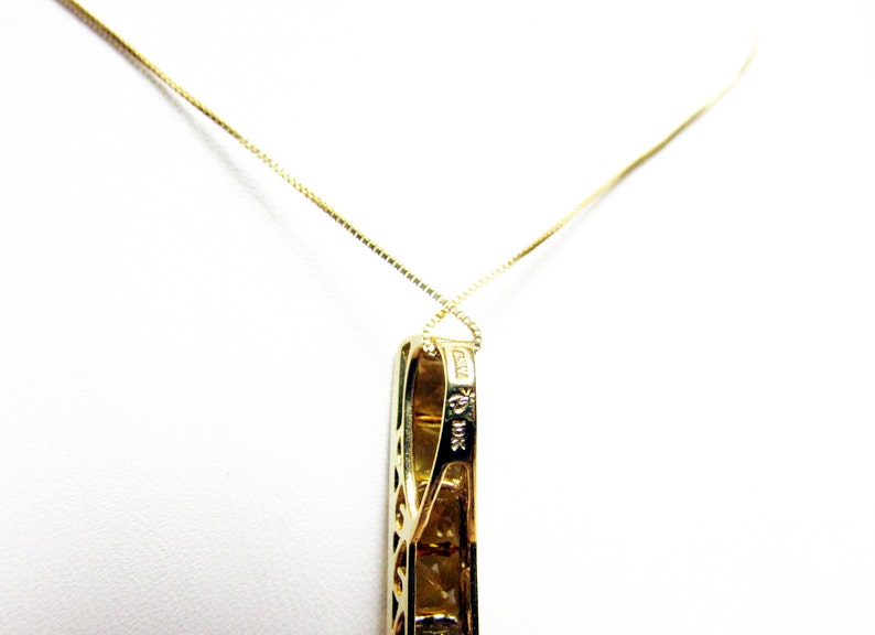 Vintage 10K Multi-Color Citrine Drop Pendant Necklace Smoky Quartz /& Palmeria Citrine Slide and Chain 10k Golden Citrine Madeira Citrine