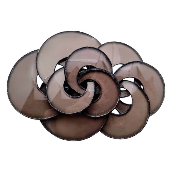 Ciléa Paris Brooch, Vintage Ciléa Abstract Brooch, Tan