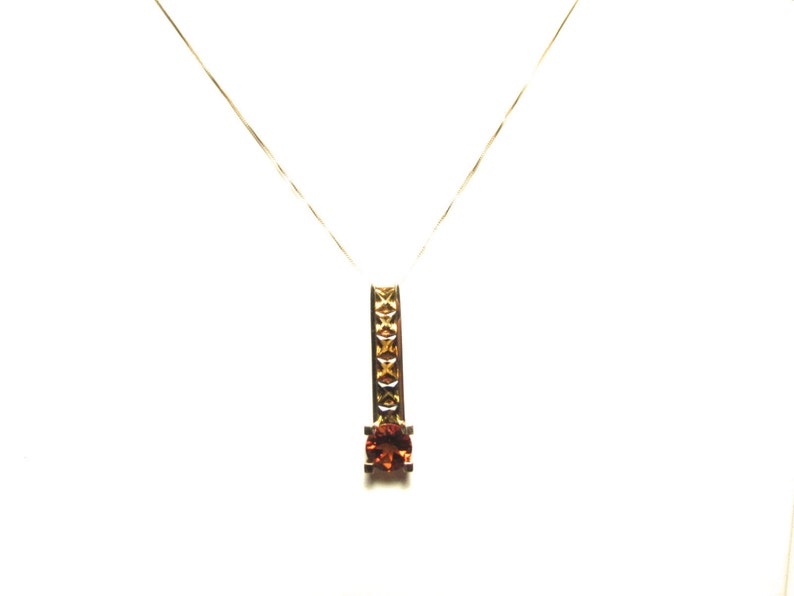 Vintage 10K Multi-Color Citrine Drop Pendant Necklace Smoky Quartz /& Palmeria Citrine Slide and Chain 10k Golden Citrine Madeira Citrine