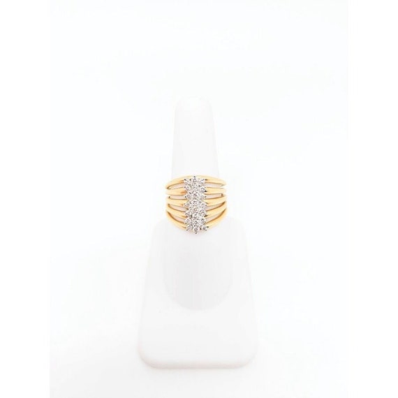 Diamond Knuckle Ring, Wide Diamond Stack Ring, 14… - image 3