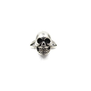 Anel de caveira esterlina masculina vintage tamanho 10 - Anel de motociclista de caveira unissex esterlina - Anel de caveira de prata feminino - Anel unissex Sterling Memento Mori