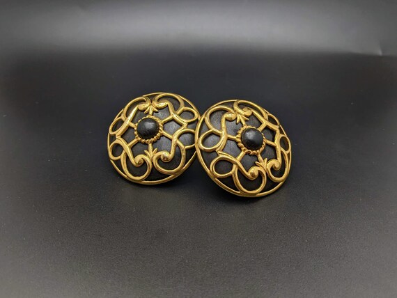 Clips D'oreilles Canon De Fusil Vintage - Gris Et Doré - Isabel Canovas - Occasion Bon état