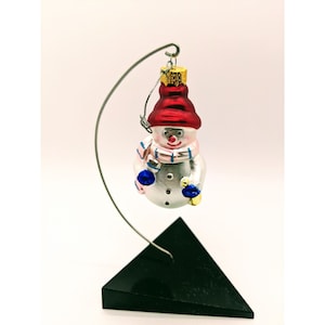 Snowman Christmas Ornament, Vintage Christmas Ornament, Mercury Glass Snowman Ornament, Christmas Tree Decor