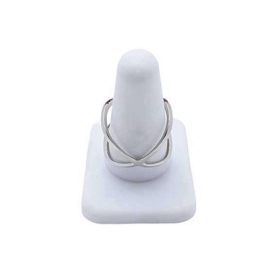 Criss Cross Sterling Silver Ring, Ruby Ring, Ruby… - image 9