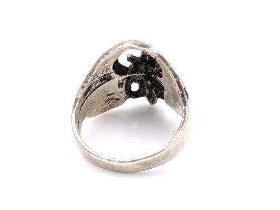 Men's Sterling Winged Skull Ring, Men's 925 Skull… - image 9