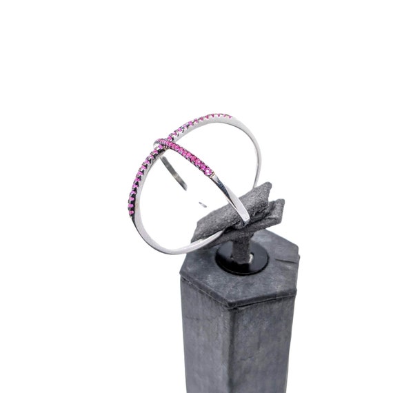 Criss Cross Sterling Silver Ring, Ruby Ring, Ruby… - image 8