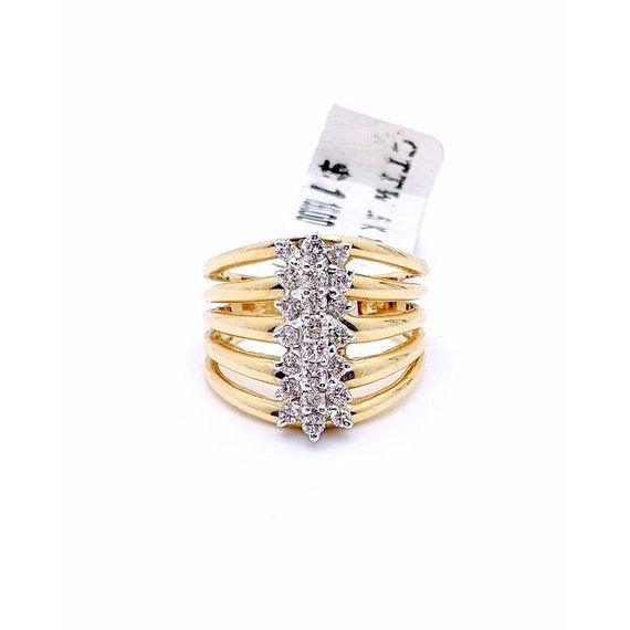 Diamond Knuckle Ring, Wide Diamond Stack Ring, 14… - image 6