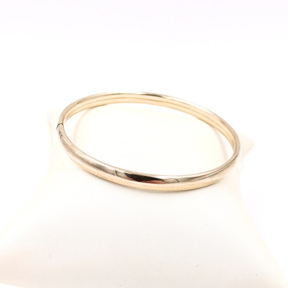 10k Yellow Gold Bangle, Vintage 10k 5mm Bangle Br… - image 4