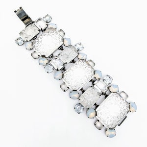 Rare Sherri Jennings Bracelet, Vintage Lucite Crystal Quartz & Rhinestone Statement Bracelet, One of A Kind, SLJ Jewelry, Haute Couture