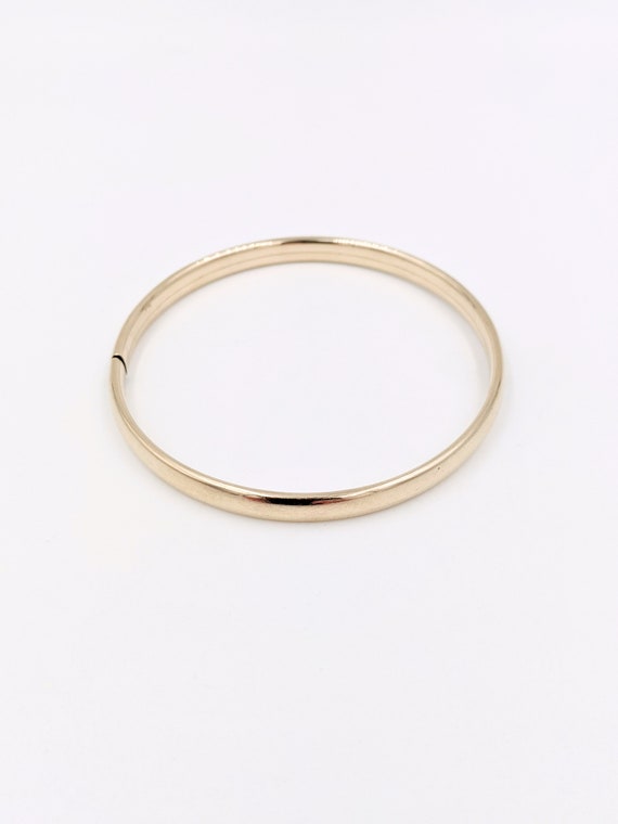 10k Yellow Gold Bangle, Vintage 10k 5mm Bangle Br… - image 8