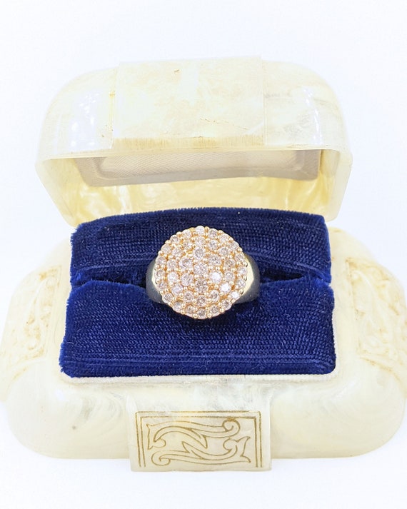 Diamond Cluster Ring, Vintage 10k 2ct Diamond Clus