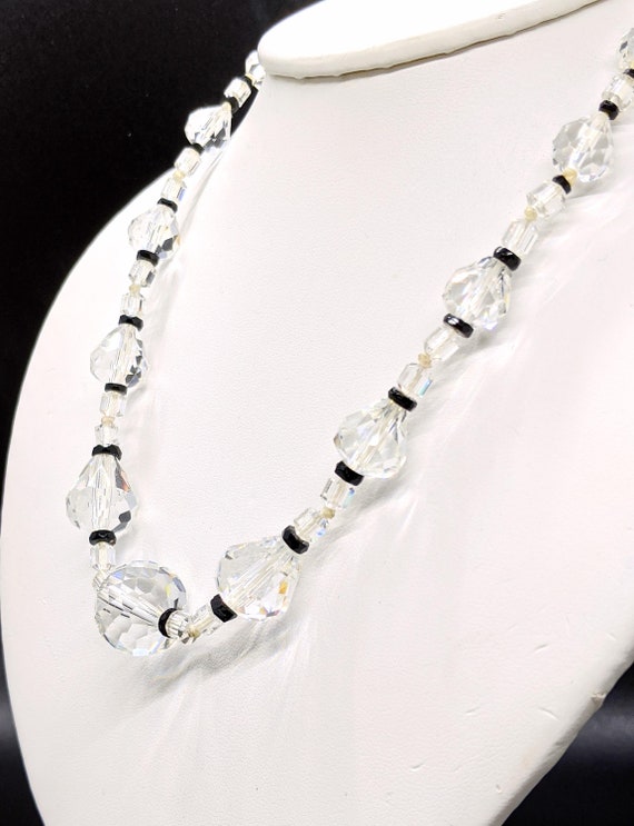 Art Deco Sterling Rock Crystal Necklace, Vintage … - image 2