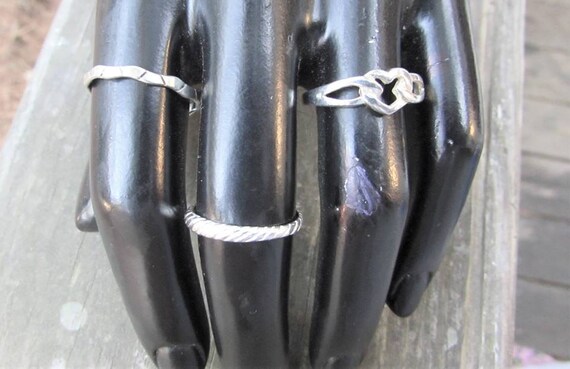 Vintage Sterling Stack-able Ring Set - Sterling 3… - image 4