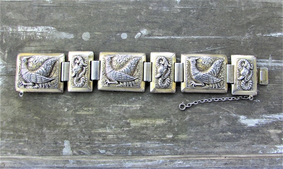 1940's NAPIER STERLING Egyptian Revival Bracelet -