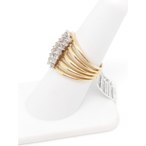 Diamond Knuckle Ring, Wide Diamond Stack Ring, 14… - image 2