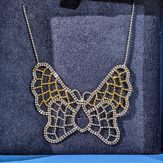 Butterfly Necklace, Vintage 14k & Sterling Butterf