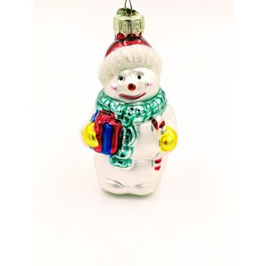 Thomas Pacconi Glass Christmas Ornament, Vintage Pacconi Snowman Ornament, Pacconi Snowman Ornament, Christmas Tree Decor