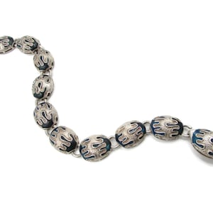 Vintage Italian Modernist 800 Silver Dripping Enamel Bracelet - Mid Century Alberto Galgani 800 Silver Paint Dripping Bracelet - Italy 37 AR