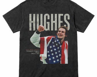 Jack Hughes Hockey USA Team Vintage Bootleg 90s Shirt