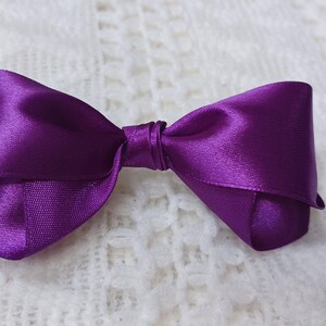 Purple bow hair clip- French Brarrette