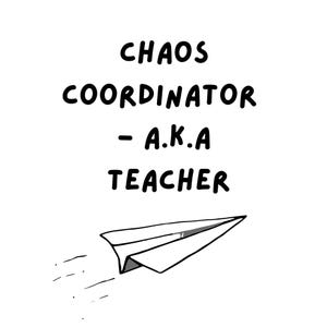 Citação engraçada de professor em SVG | coordenador de caos, também conhecido como professor | Arquivo digital da vida do professor | Arquivo Cricut Teacher Cut