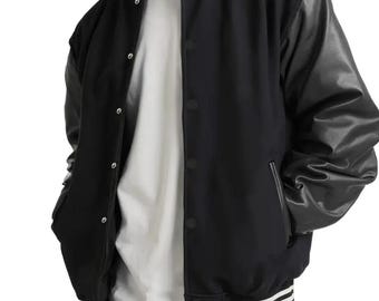 Unisex Varsity Jacket Color Block | Vintage Baseball Bomber Jacket | Retro Letterman Streetwear Coat