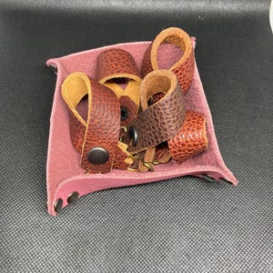 handmade full-grain leather purse double flair holders accessories bling