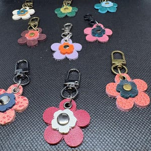 leather zipper pulls cute mini flowers purse flair accessories bling