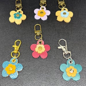 leather zipper pulls cute mini flowers purse flair accessories bling