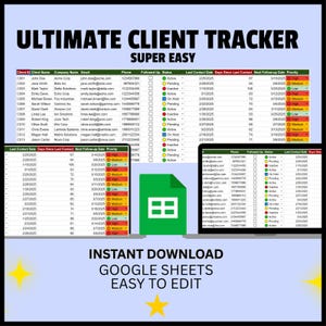 Client Organizer Spreadsheet | CRM & Invoice Tracker | Digital Download