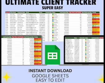 Client Organizer Spreadsheet | CRM & Invoice Tracker | Digital Download